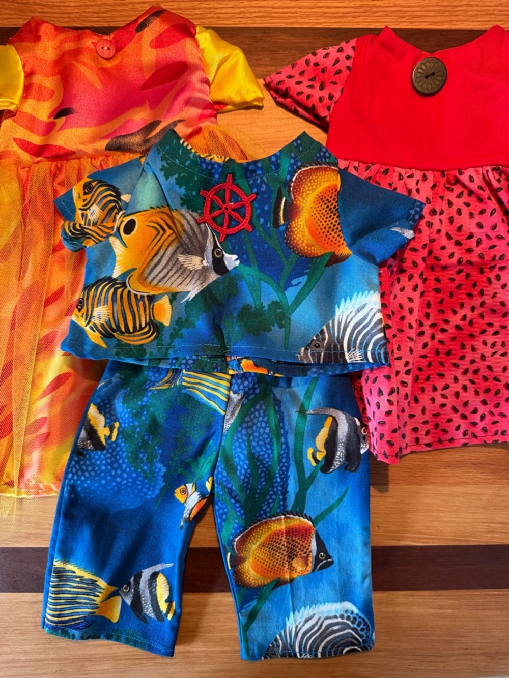 American Girl Doll Clothes, 4 pcs, gown, dress and two pc slacks set. BUNDLE #3